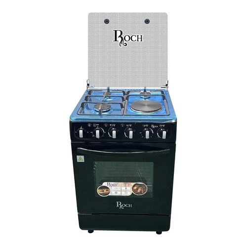 Roch RGC-60G1HO-G 60 x 60cm 3 Gas Burners + 1 Hotplate Cooker - Black (1YR WRTY)